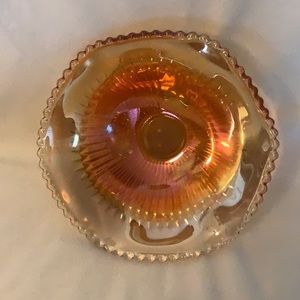 Vintage Jeannette Glass Co. Carnival Glass Small Footed Bowl